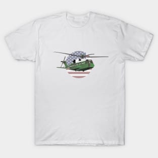 Green American Helicopter with Flag T-Shirt